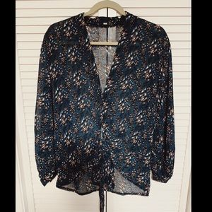 Vici Collection emerald printed blouse